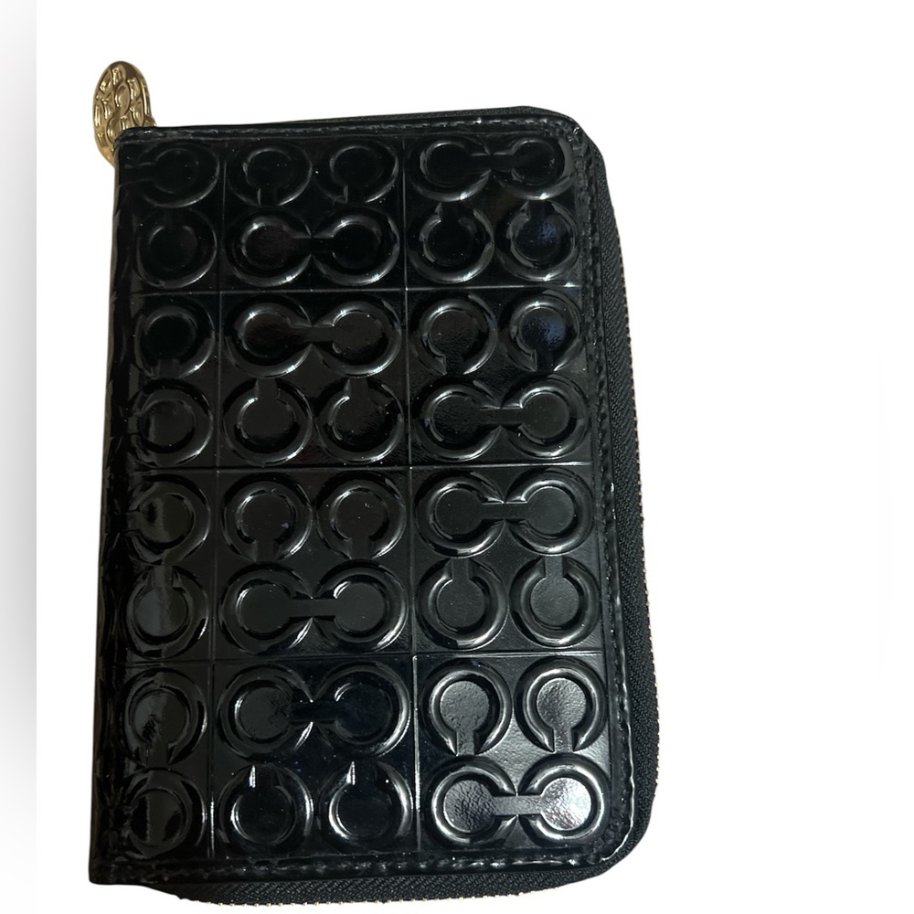 Black Embossed Coach Planner Organizer Agenda Zip Notebook